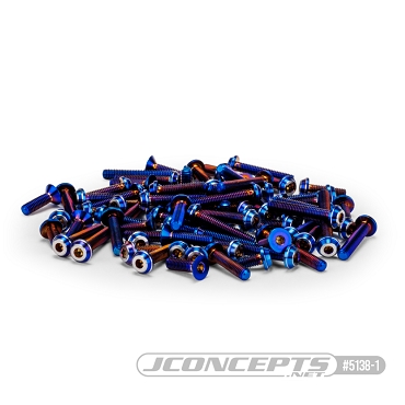 RC10B7 Titanium Top Hat Screw Set, Upper - 77pc